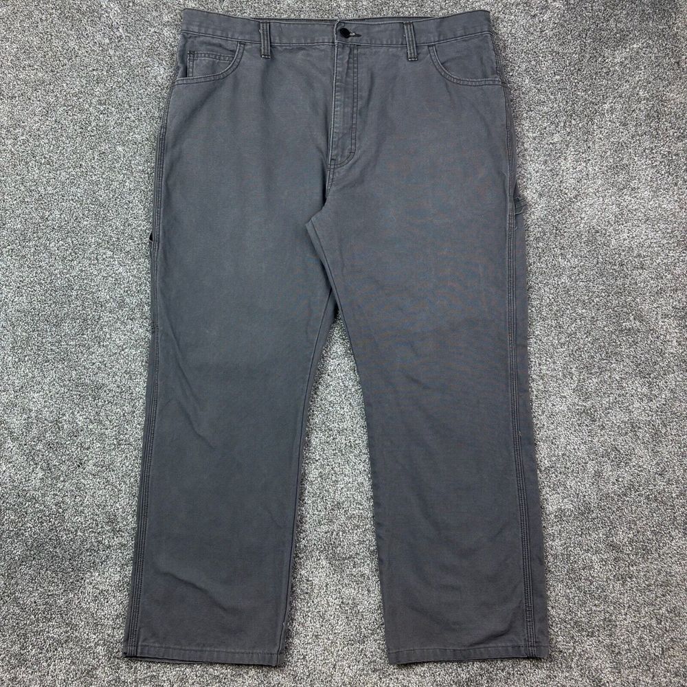 Vintage Dickies Carpenter Pants Mens 38x30 Gray Heavy Canvas Faded Workwear‎